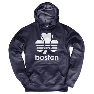 Boston Shamrock Retro Hoodie | L / Heather Blue