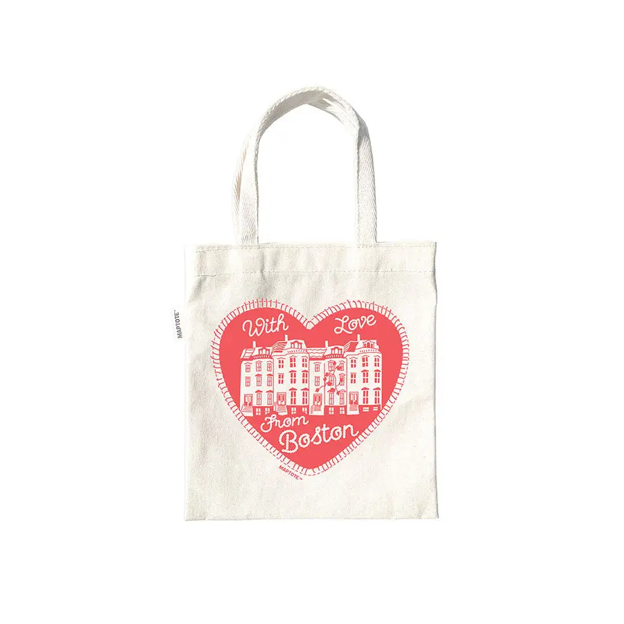 Boston Heart Tiny Tote – Cotton Canvas, USA Made