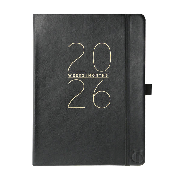 Apollo Collection Black 6x8 18-Month Vegan Leather Planner