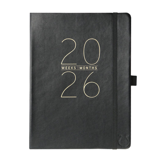 Apollo Collection Black 6x8 18-Month Vegan Leather Planner