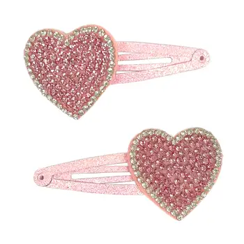 Pink Rhinestone Heart Hair Clip