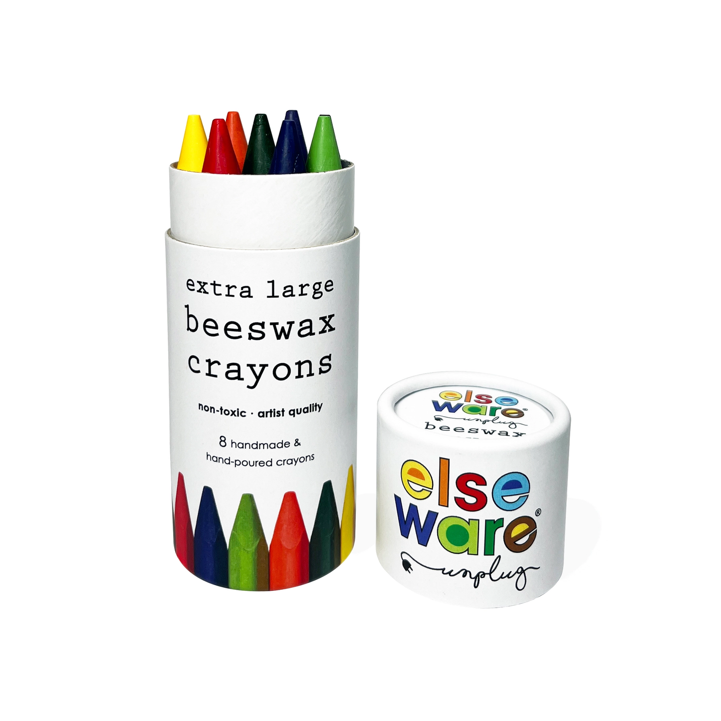 Extra Large - 8 Natural & Non-Toxic Colors-Beeswax Crayons