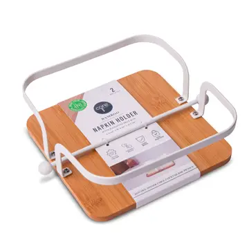 Bamboo Base Napkin Holder - White