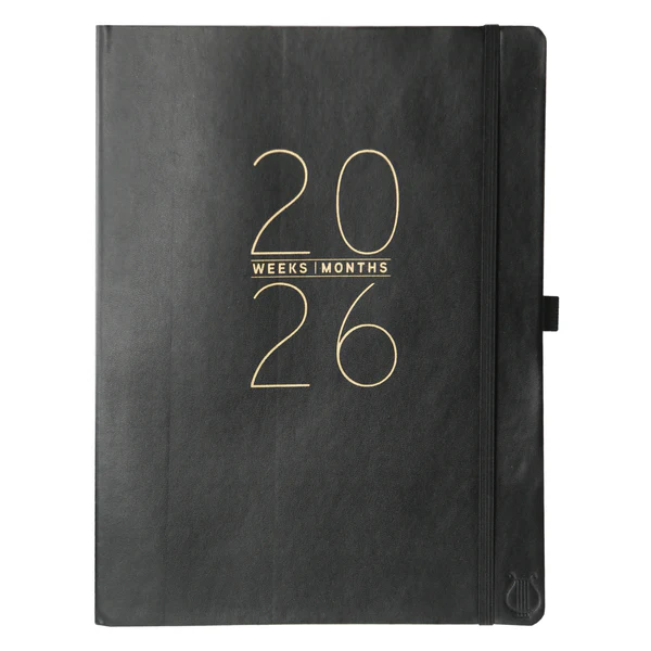 Apollo Collection Black 8x10 18-Month Vegan Leather Planner