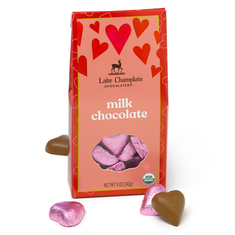 Milk Chocolate Organic Hearts 5oz Box