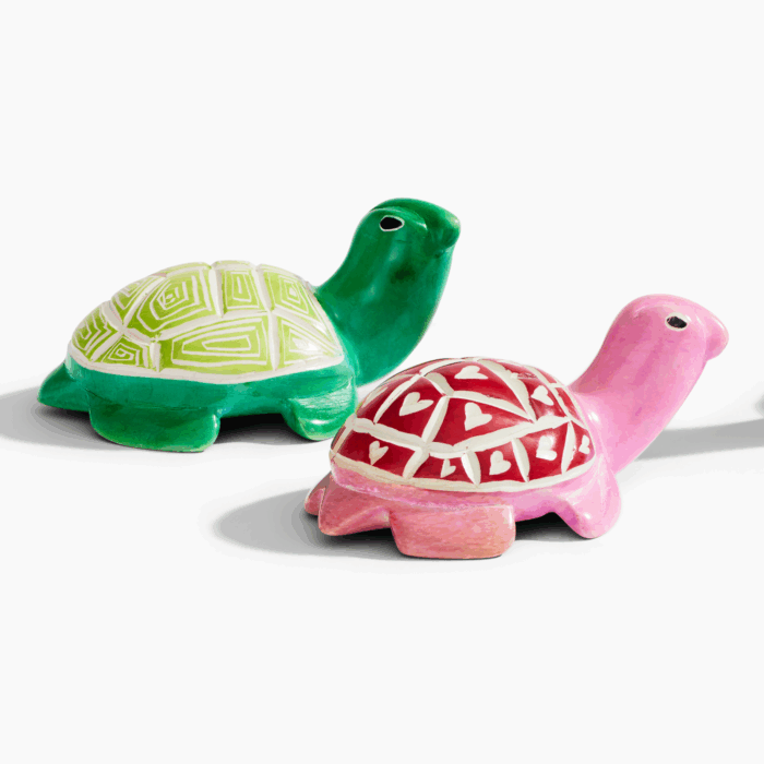 Hand-Carved Individual Soapstone Turtles - Assorted Colors
