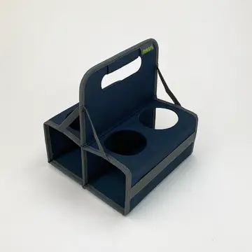 4 Cup Collapsible Reusable Drink Carrier - Marine Blue