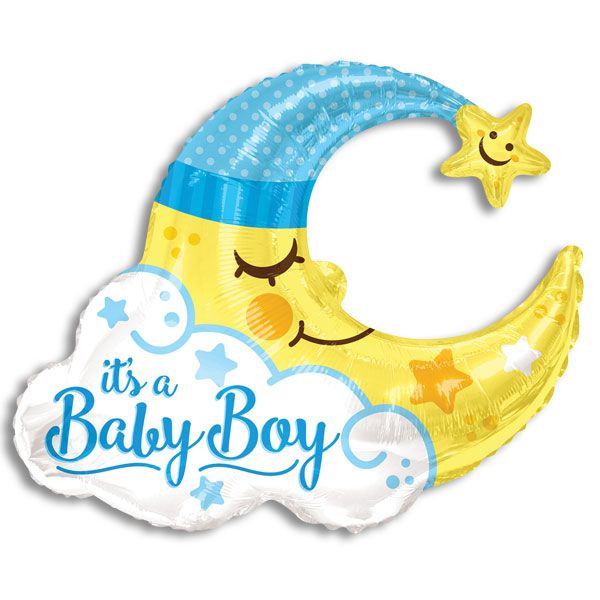 36" Baby Boy Moon Jumbo Balloon