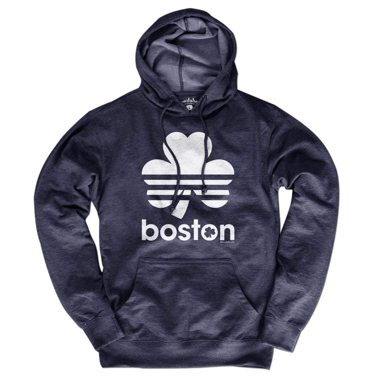 Boston Shamrock Retro Hoodie | S / Heather Blue