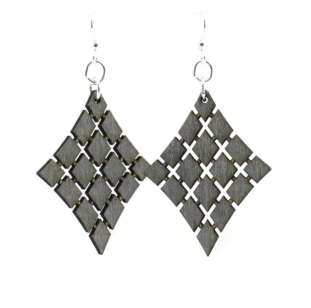 Floating Diamonds Earrings: Teal