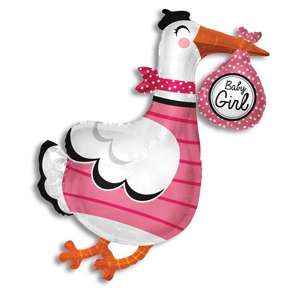 32" It's A Girl Stork Jumbo Balloon