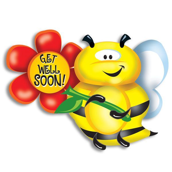 32" Get Well Soon Bee Balloon Bagged
