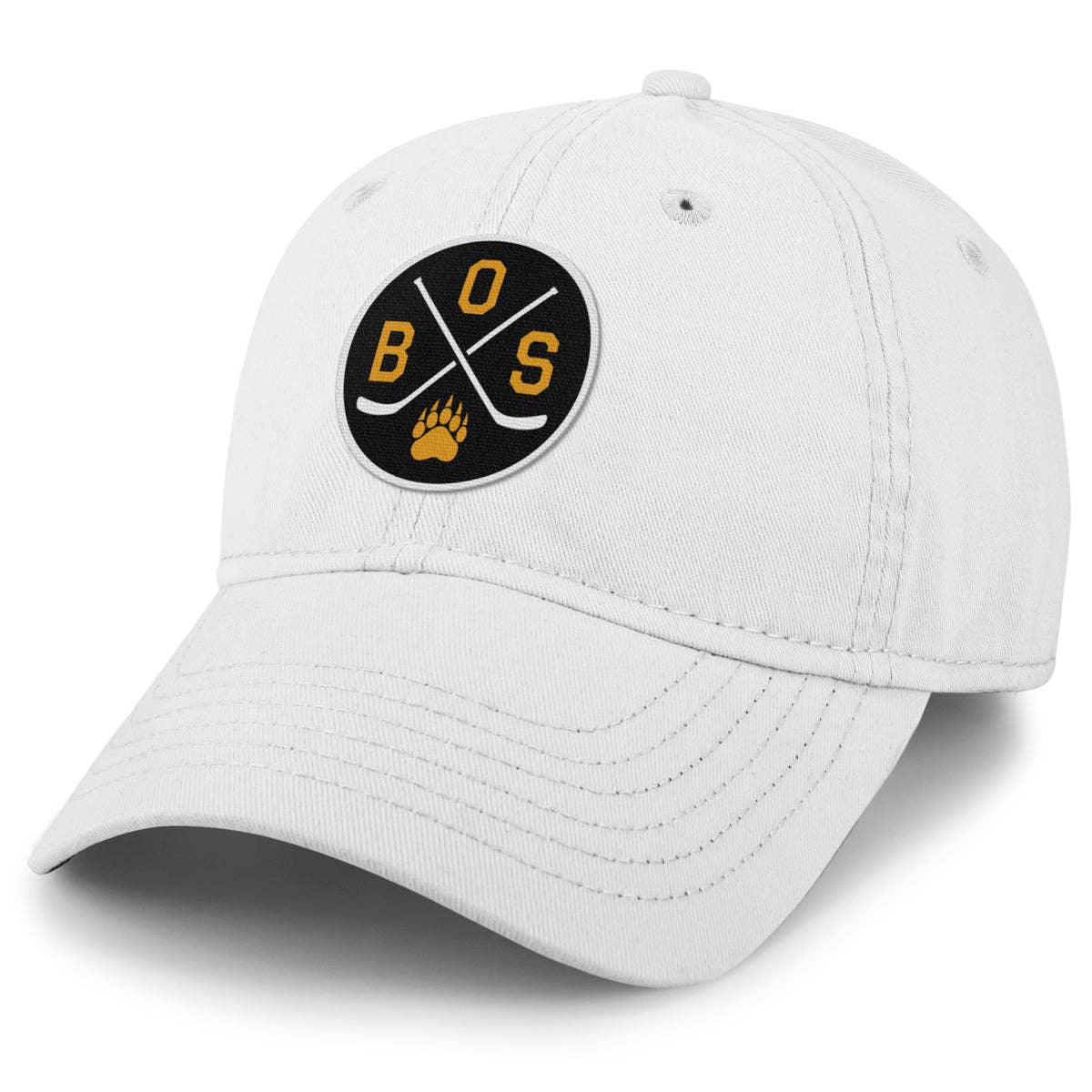 BOS Hockey Emblem Dad Hat | Dad Hat / White