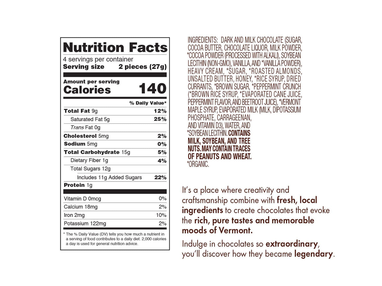 Chocolates of Vermont 8pc Gift Box Assortment