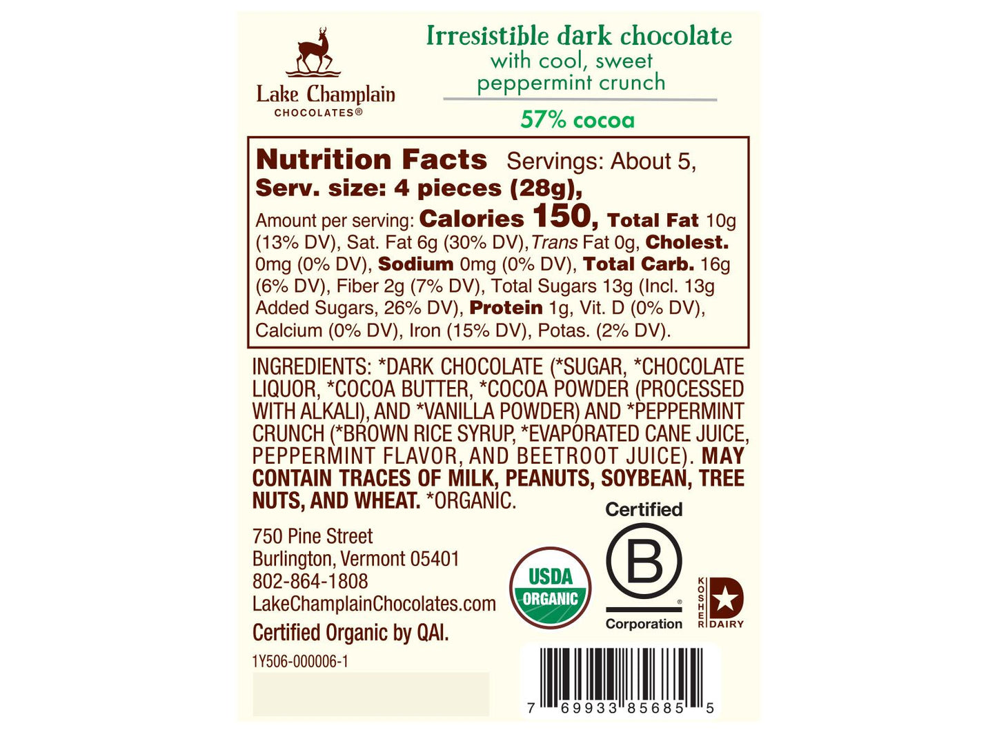 Dark Mint Crunch Organic Coins Gift Bag