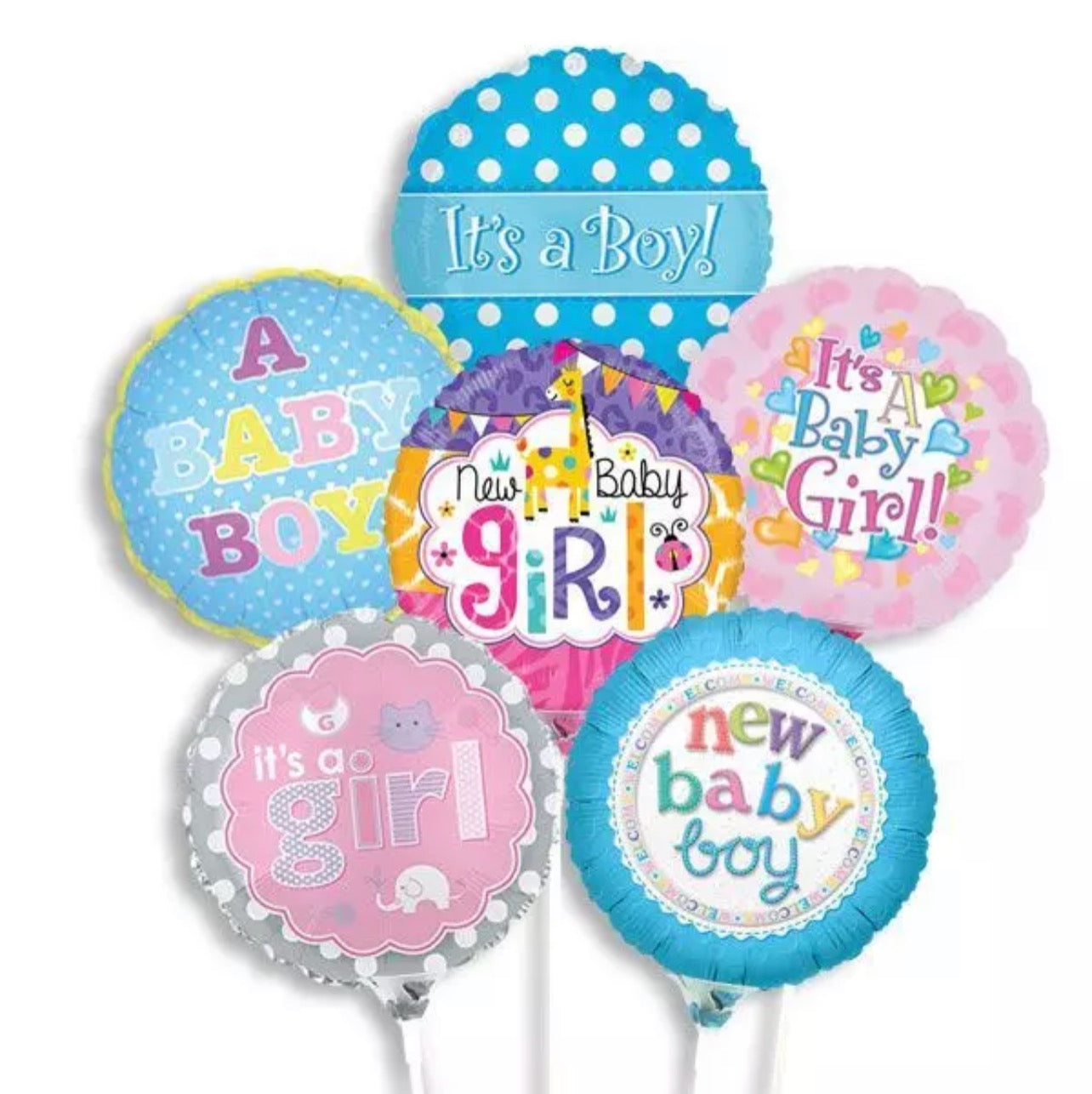 Deluxe Newborn-Boy with Balloon Bouquet