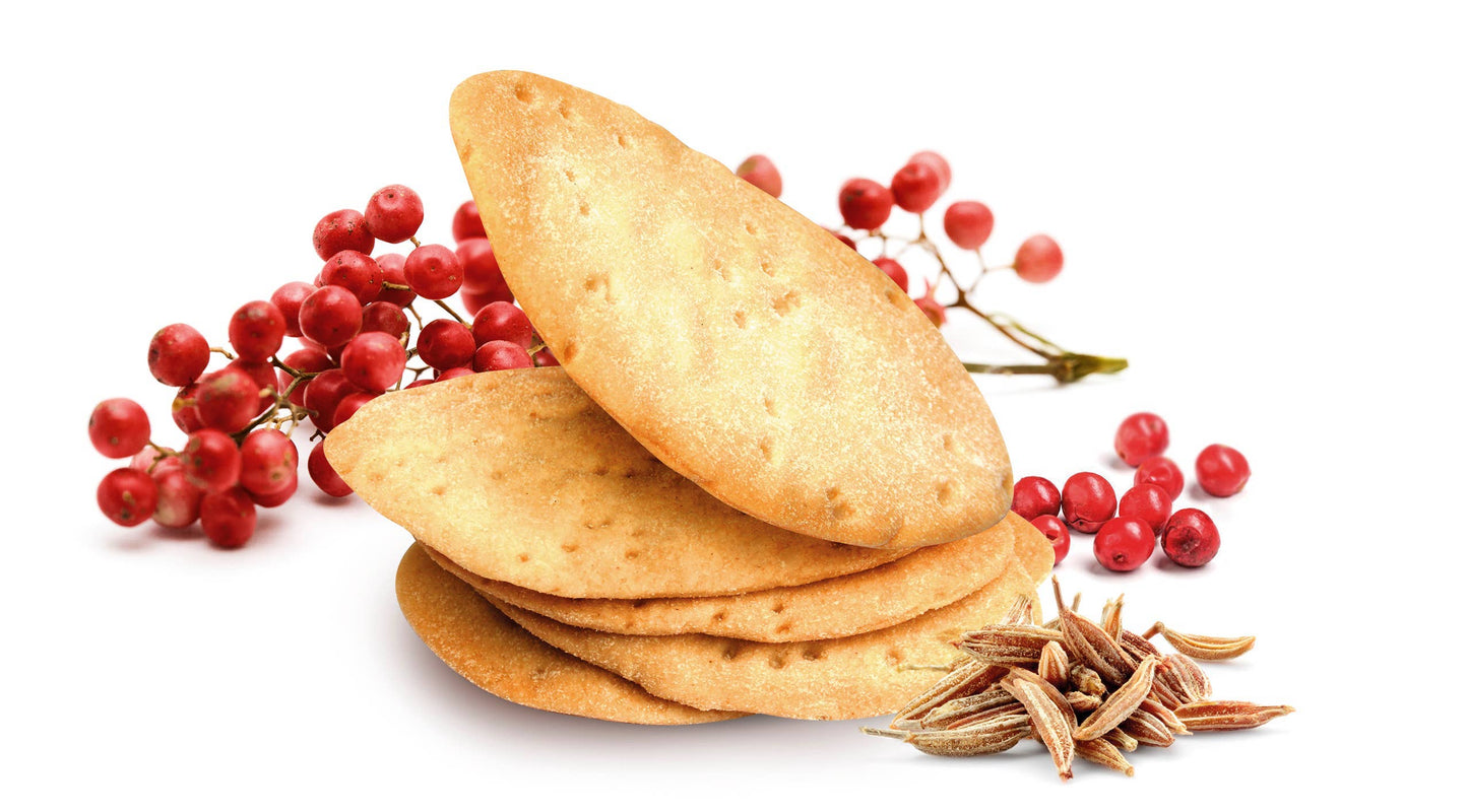 Crackers with Pink Pepper, Cumin & Olive Oil (Cracker Snack)
