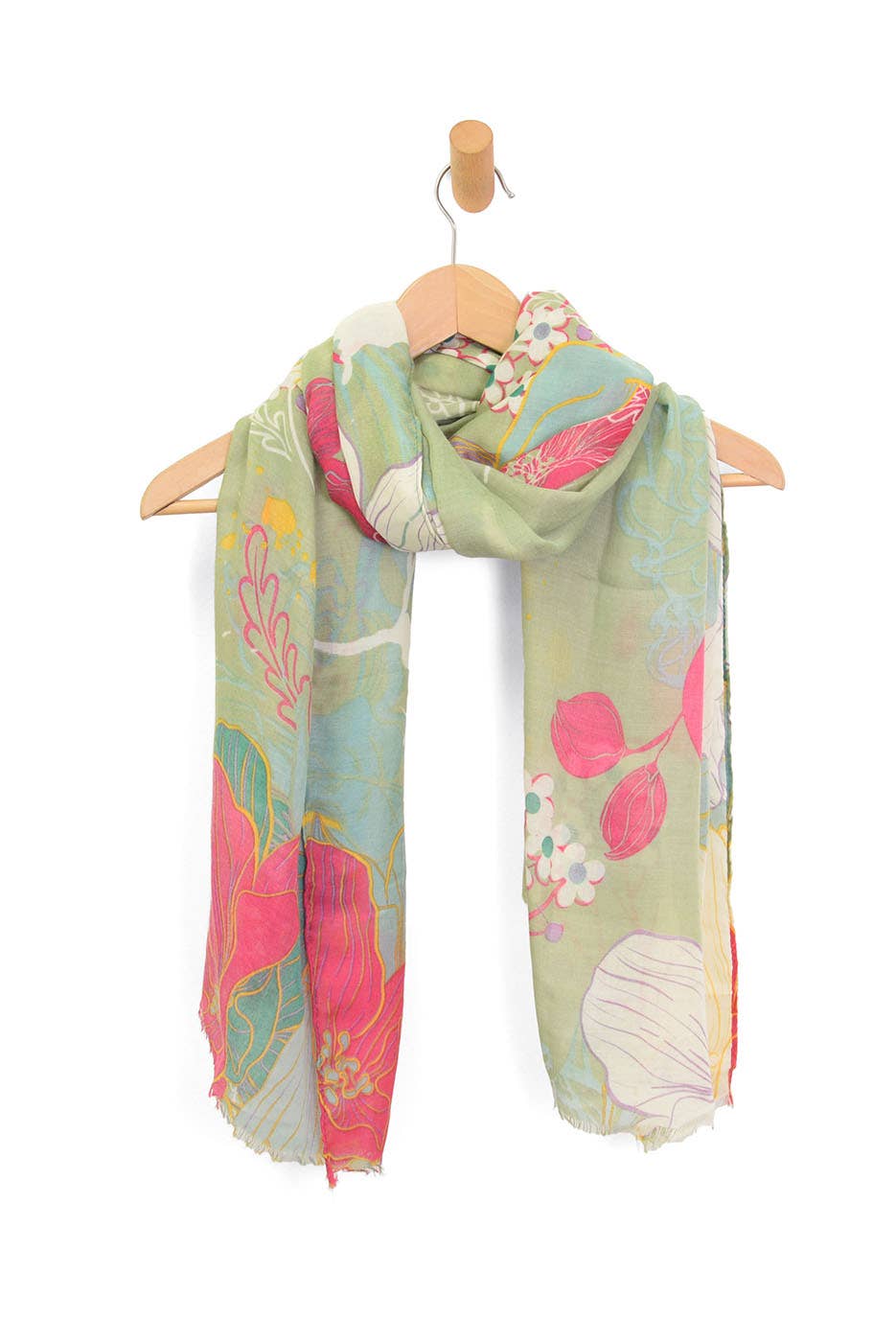 Golden Dispersed Blooms Scarf 180x90