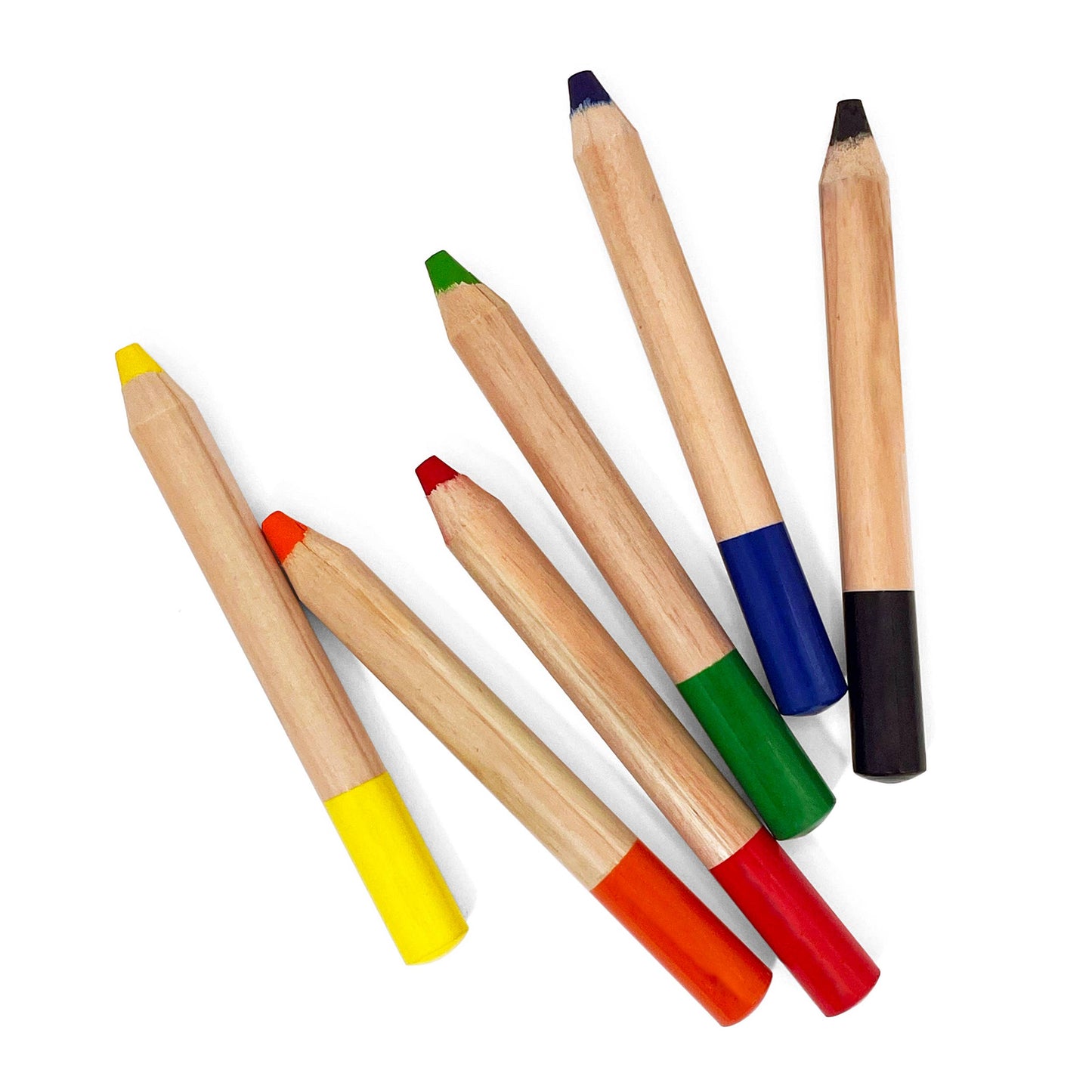 Extra-Large Watercolor Pencils - 6 Eco-Friendly Colors | without 12 jumbo pencil sharpeners