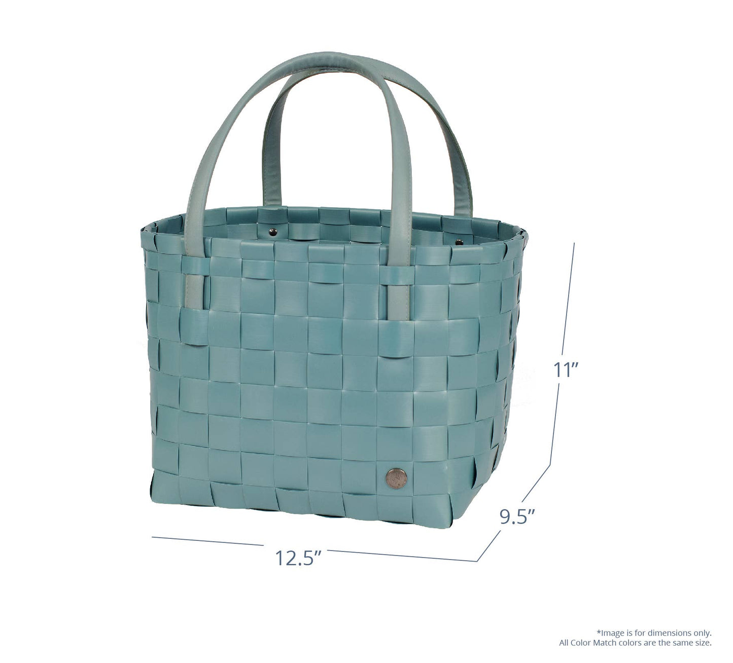 Color Match Recycled Handwoven Tote Bag - Greyish Green
