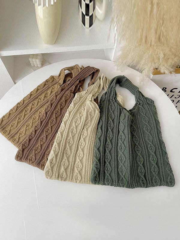 UZ Wholesale Store - Solid Color Woven Handbags
