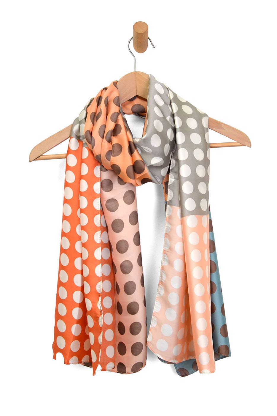 Blue Color Block Polka Dot Scarf 180X88