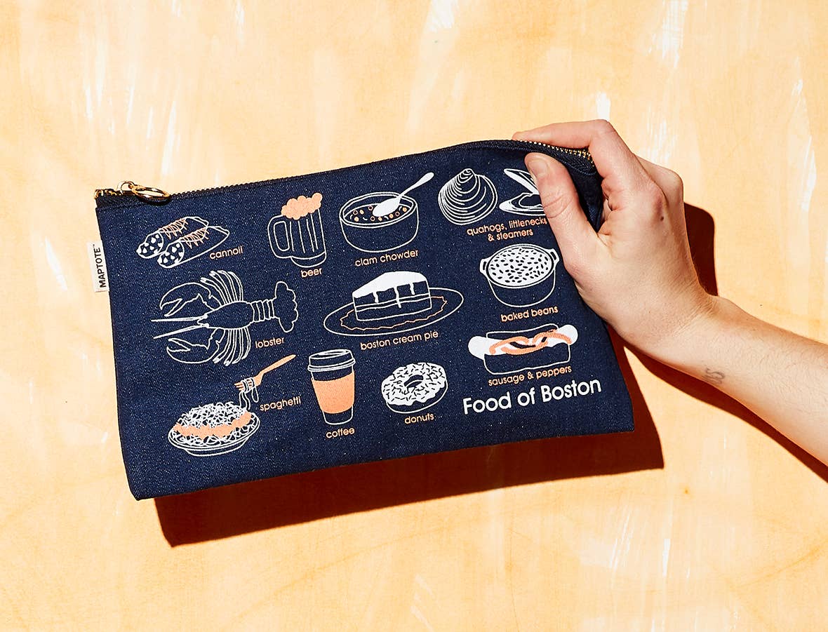 Boston Foodie Slim Pouch - Cotton Canvas, USA Made