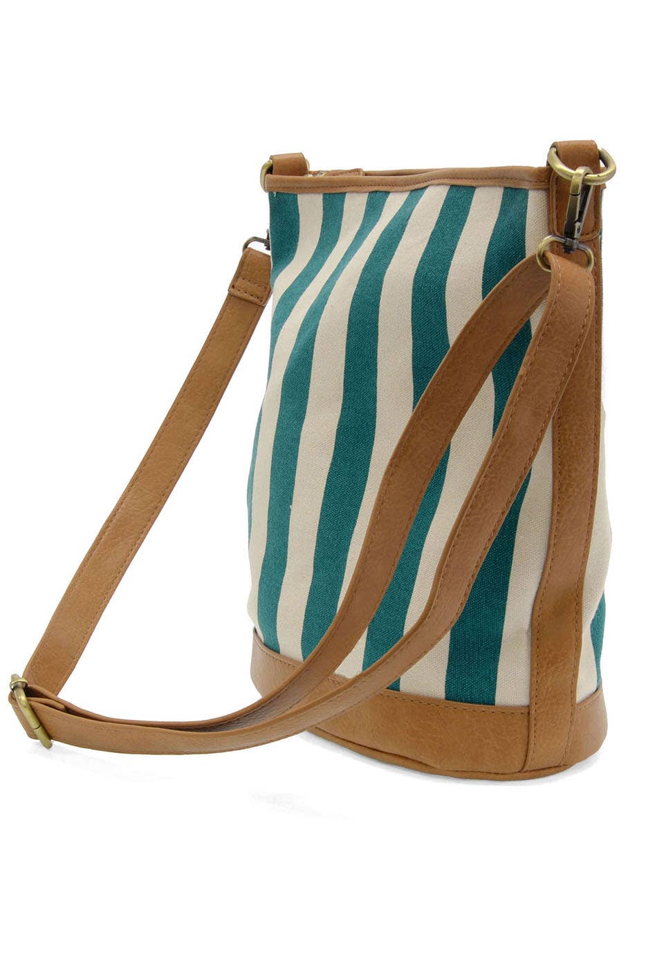 Black Awning Stripe Bucket Canvas Bag