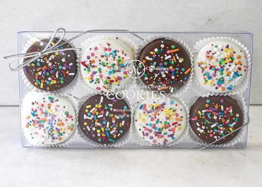 8pc Maggie's Chocolate Covered Cookies - Rainbow Explosion