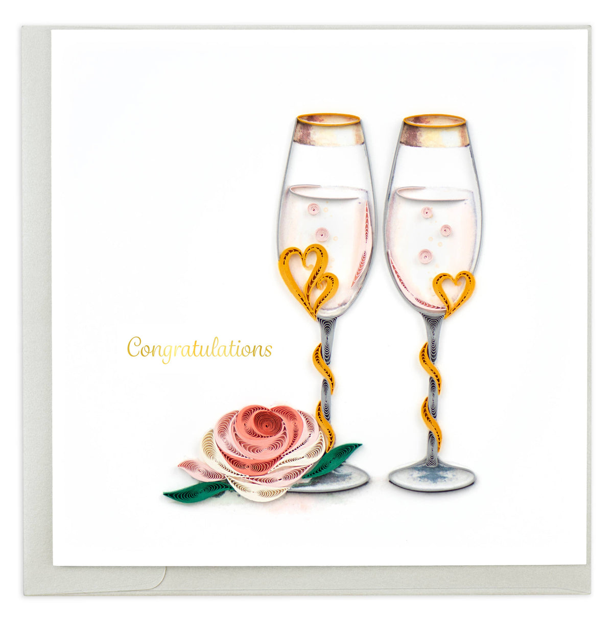 Quilling Card - Wedding Toasting Flutes