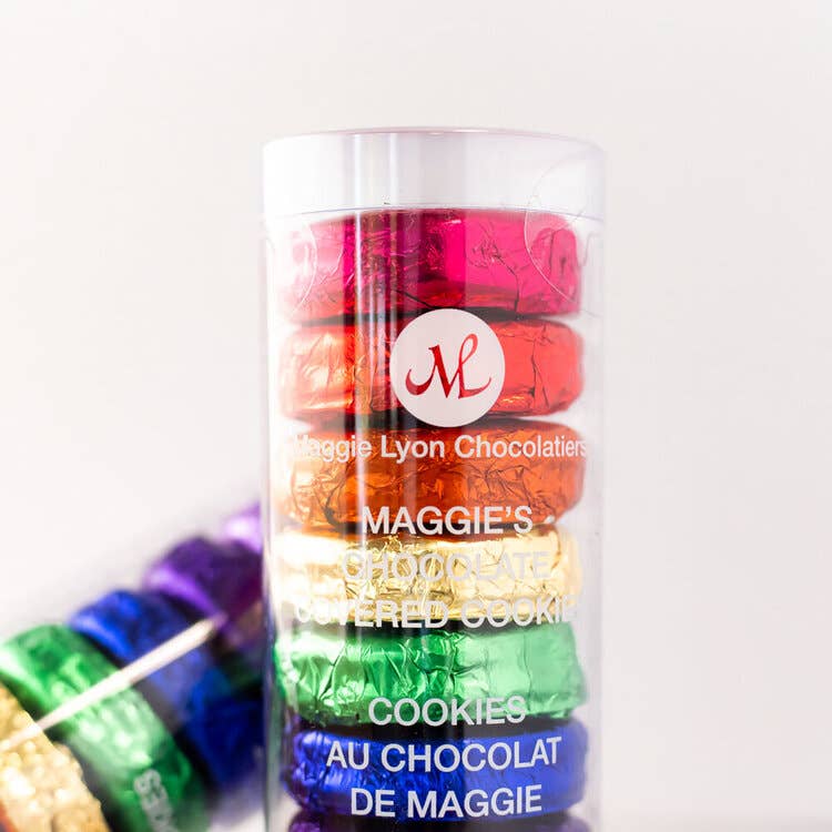 9pc Maggie's Chocolate Covered Cookies, Rainbow