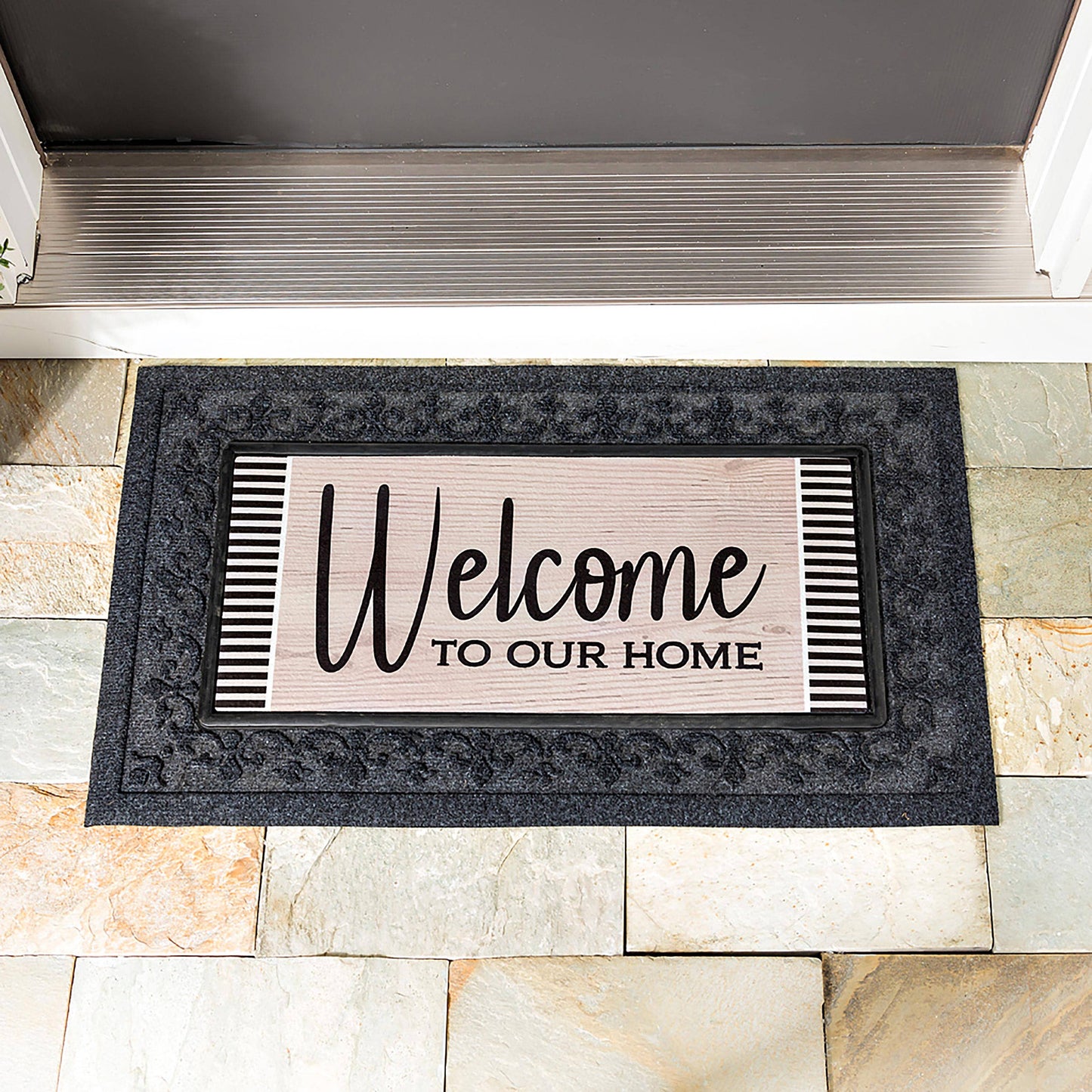 Wood Grain Welcome Sassafras Switch Mat