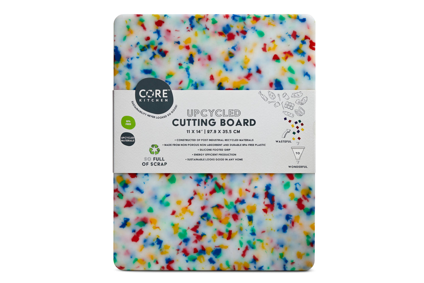 Recycled Plastic Cutting Board Medium Confetti