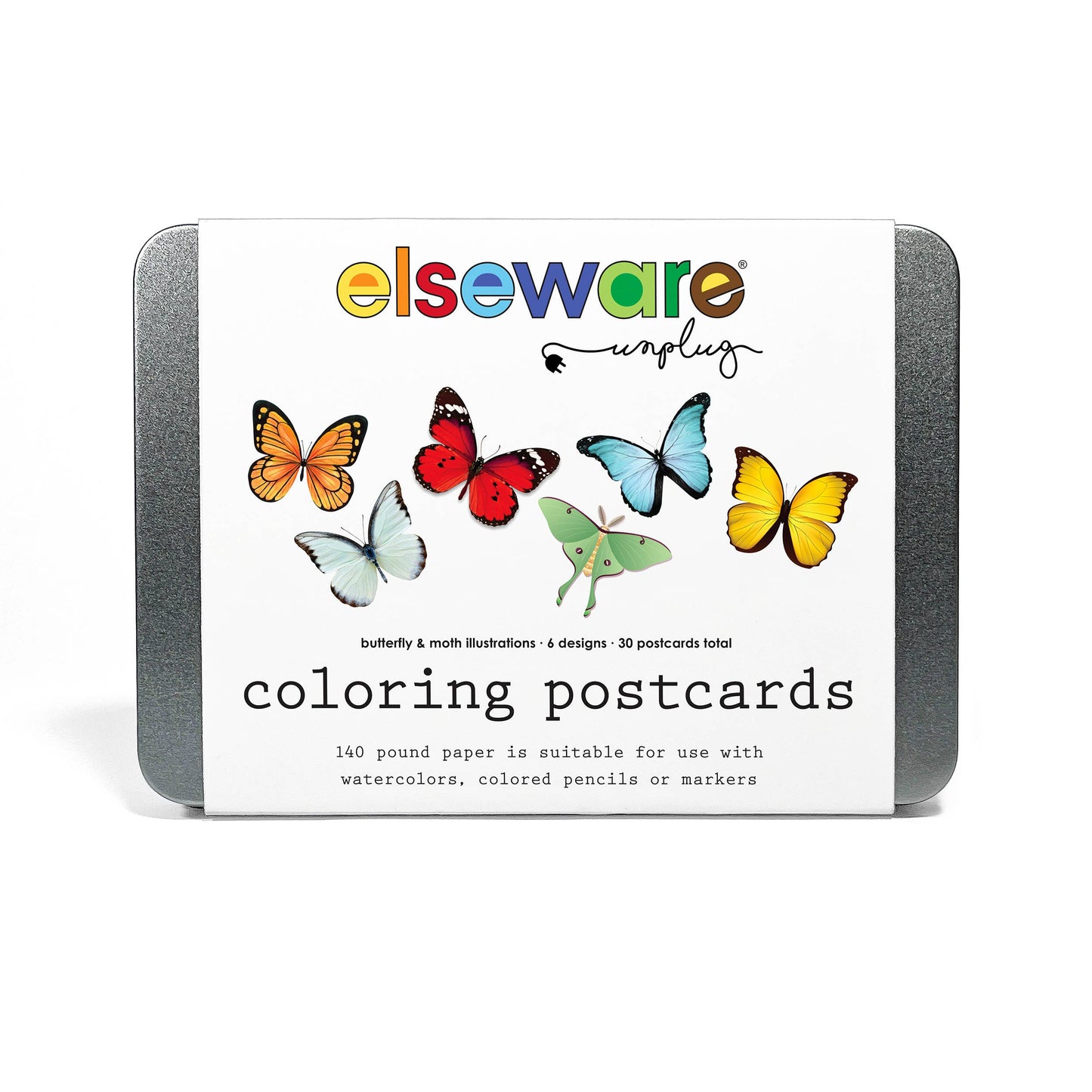 Coloring Postcards - Butterfly & Moth  (6 Designs/30 Cards)