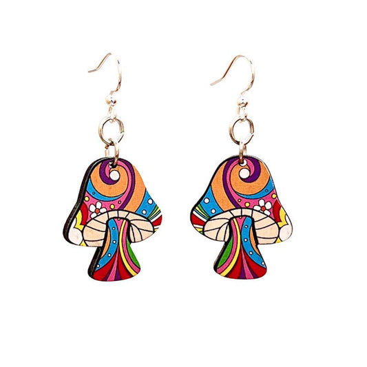 Green Tree Jewelry - Psychedelic Mushroom Earrings