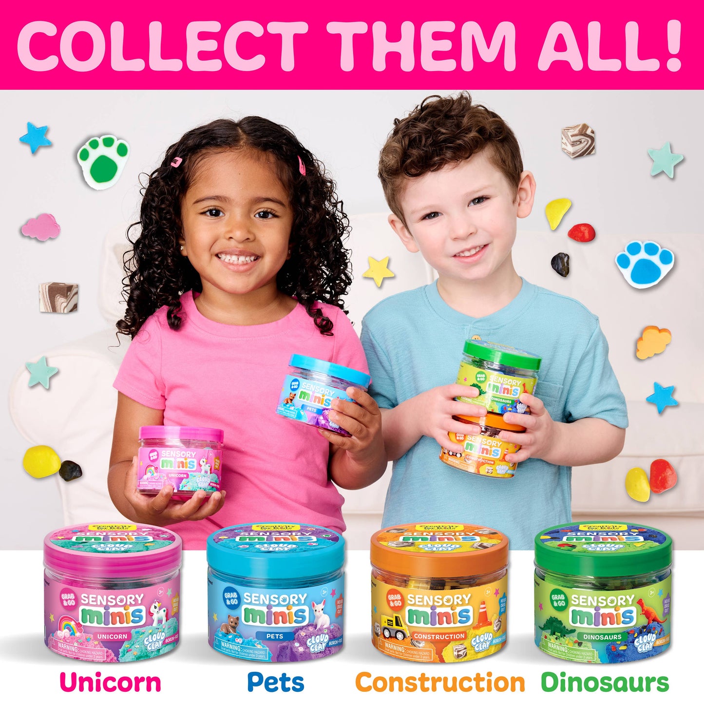 Sensory Mini Play Kit Jar with Cloud Clay - Unicorn Theme