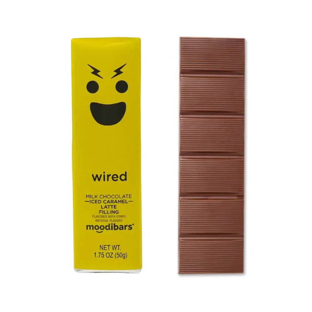 Moodibars WIRED Milk Chocolate Iced Caramel Latte Filled 1.75oz Bar