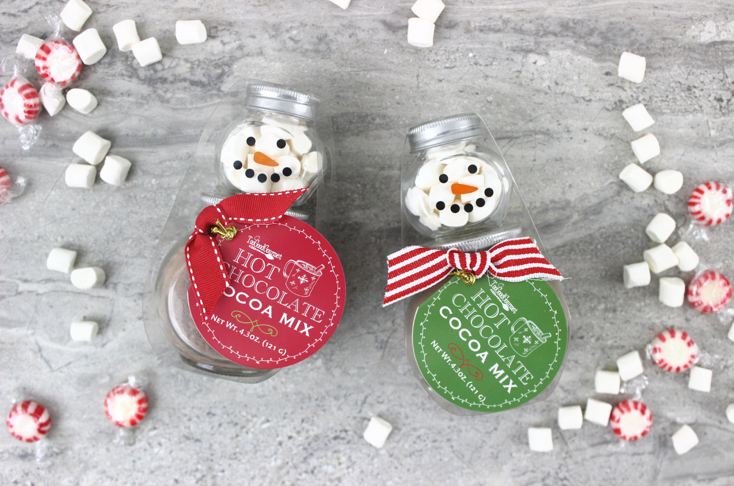Mini Snowman Jar Cocoas, Striped Scarf 5oz Hot Cocoa