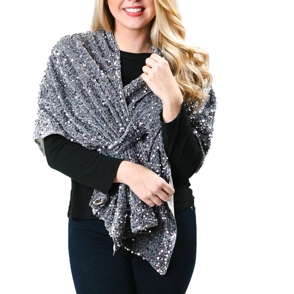 Top It Off - Krystal Sequins Keyhole Wrap - Fall 2024: Navy