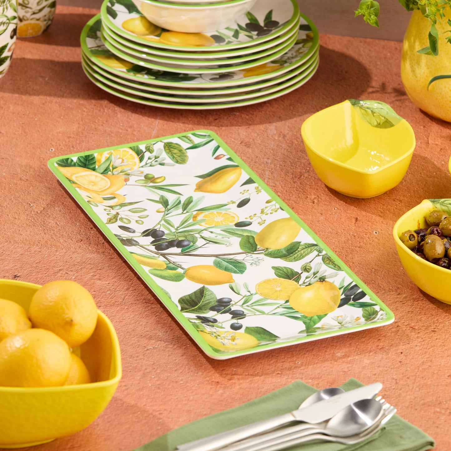Certified International - Limone Melamine  Rectangular Platter 19 x 8