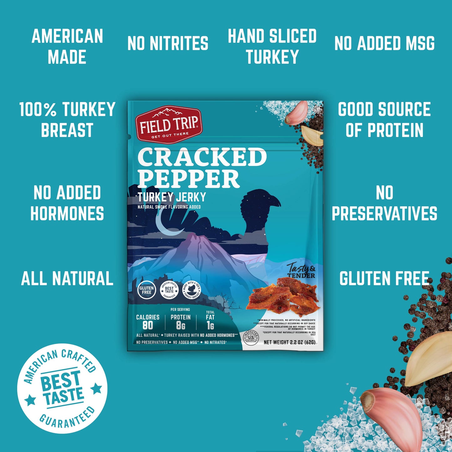 Cracked Pepper Turkey Jerky (2.2oz)