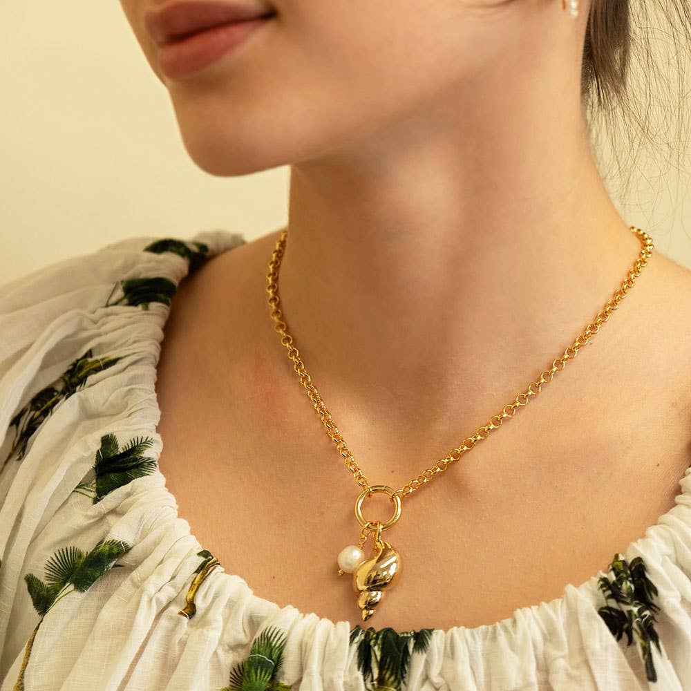 Amano Studio - Conch Shell and Pearl Statement Necklace