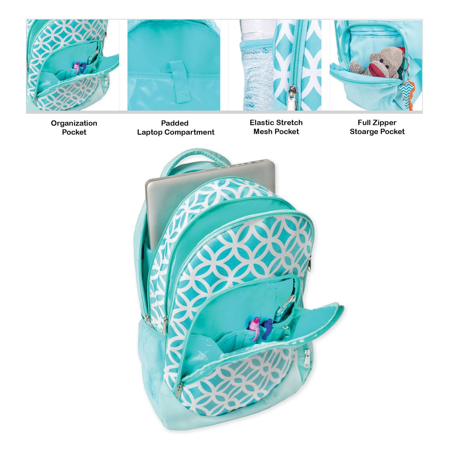 Diamond Pattern Backpack & Lunchbag Set