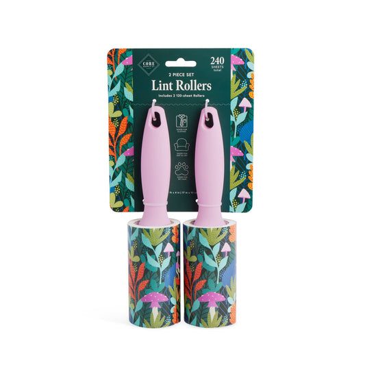 2pc Printed 240 Sheet Lint Roller Set - Floral Shroom