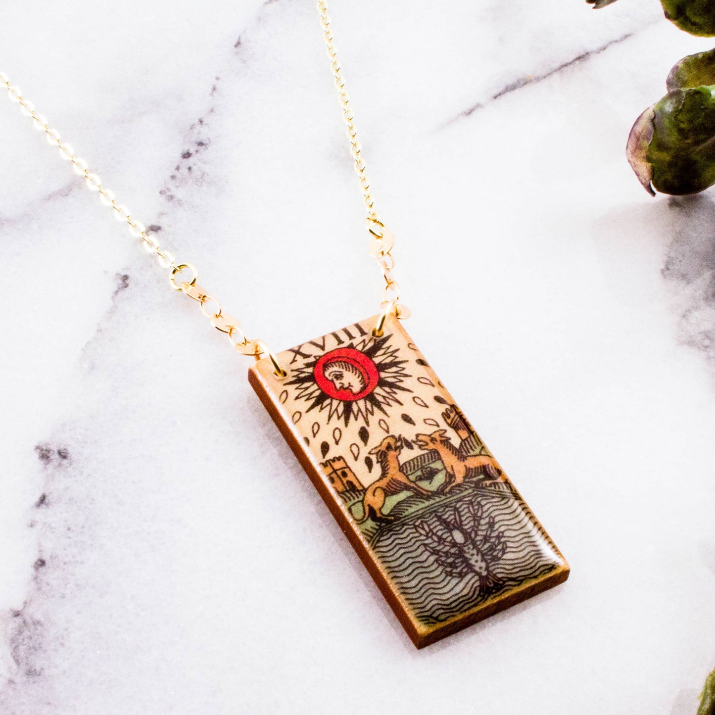 Vintage Italian Tarot Moon Necklace