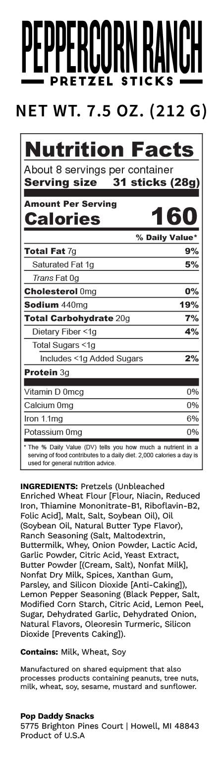 Seasoned Pretzels - 7.5oz - Peppercorn Ranch