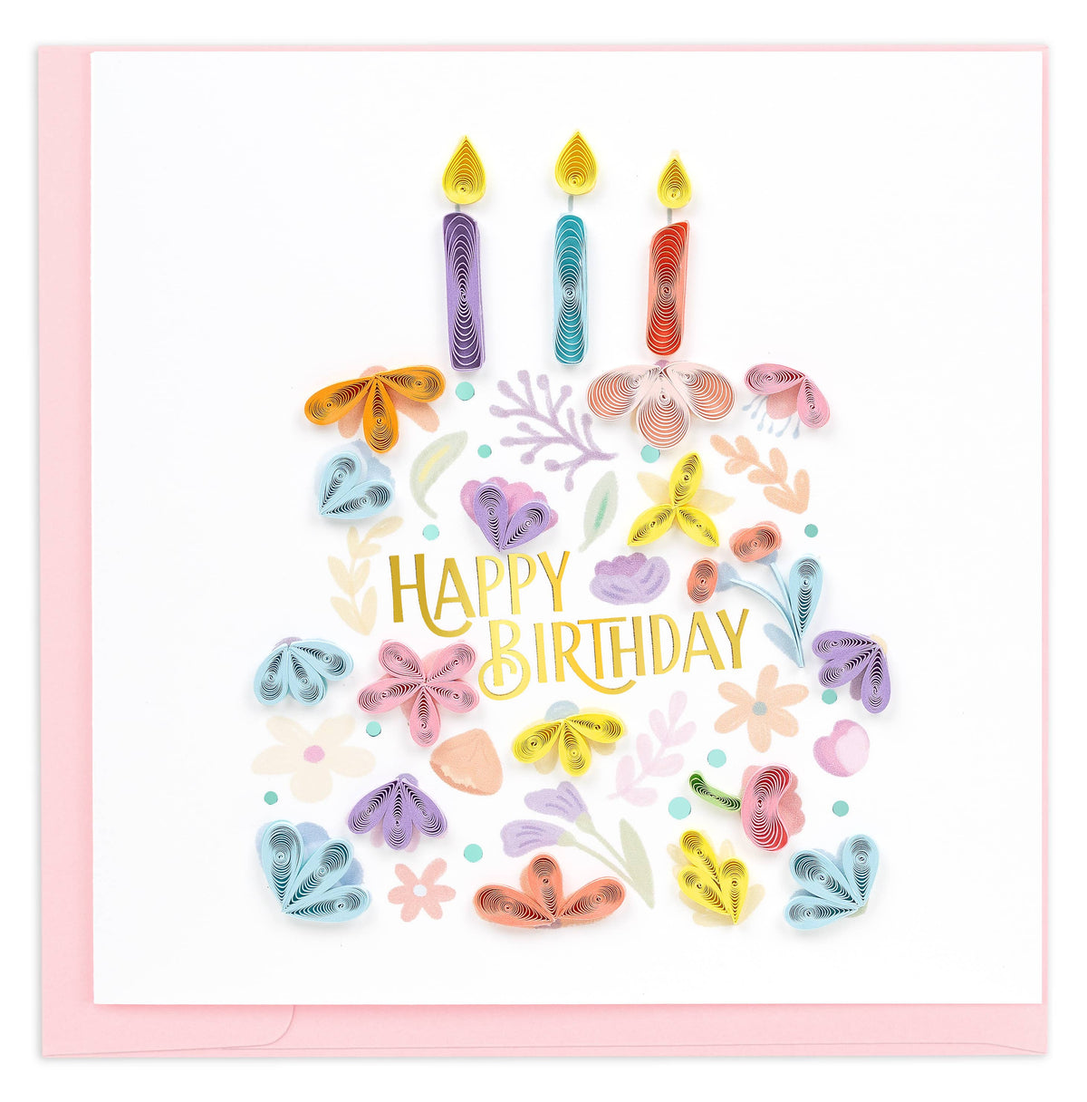Quilling Card - Floral Birthday Cake
