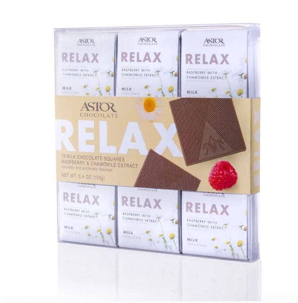 Relax Herbal 18pc set Raspberry Chamomile Milk Chocolate