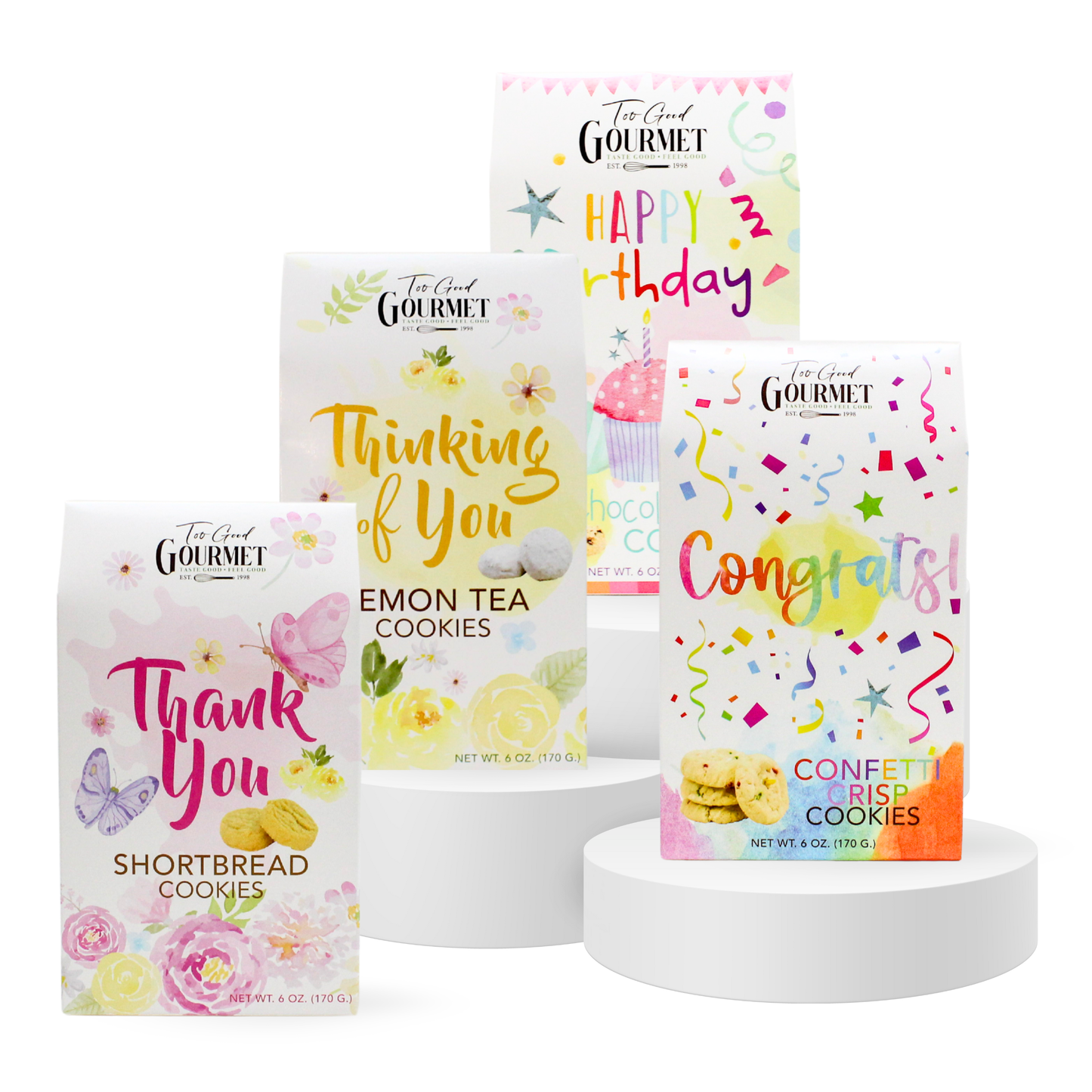 Too Good Gourmet - Sentiment Cookies - Shortbread, Lemon, Choc Chip, & Confetti