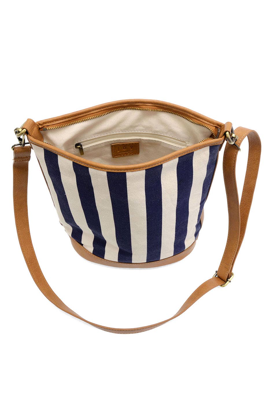 Black Awning Stripe Bucket Canvas Bag